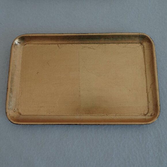 Vintage Small Trays Sushi Plates Gold Lacquer Set Of 4 Made in Japan - Picture 5 of 12